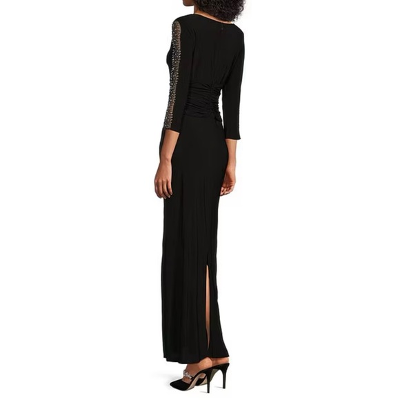 NWT Ignite Evenings Black Maxi Dress Size 6 - Picture 4 of 13
